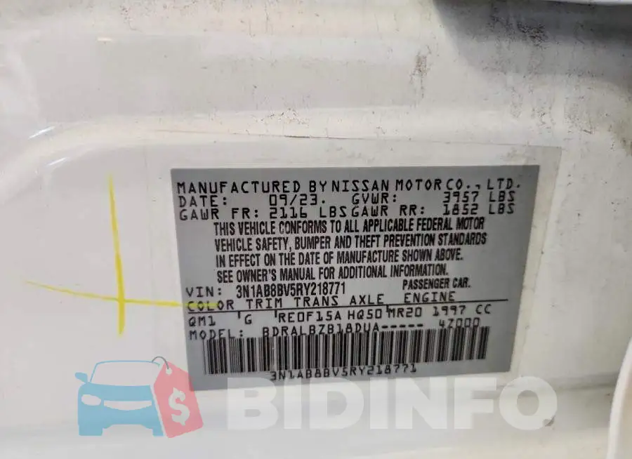 3N1AB8BV5RY218771 Photo# 13