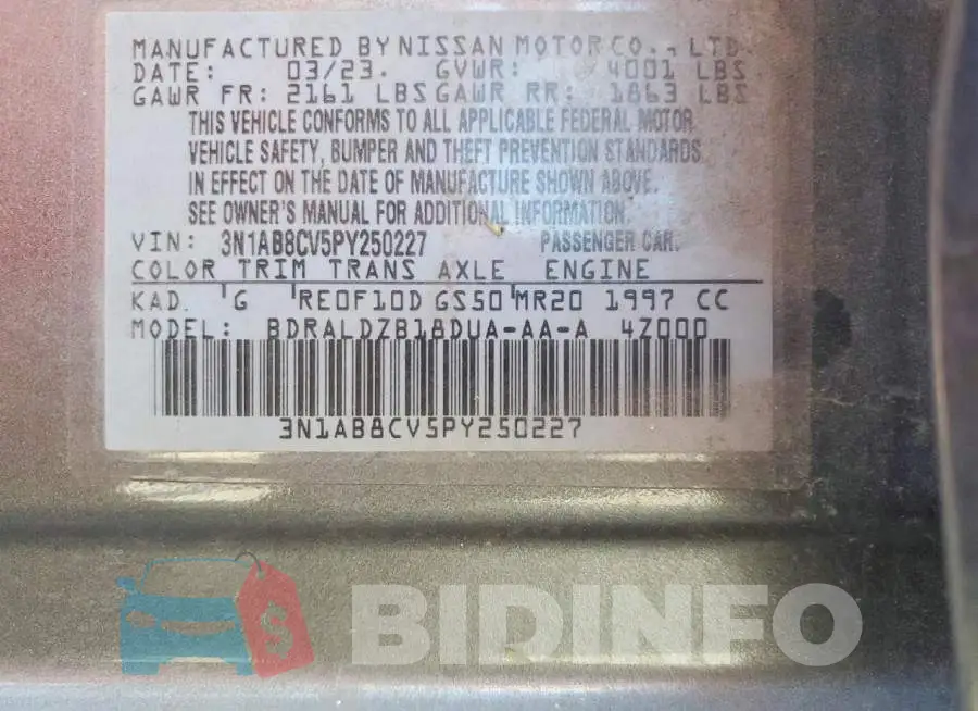 3N1AB8CV5PY250227 Photo# 12