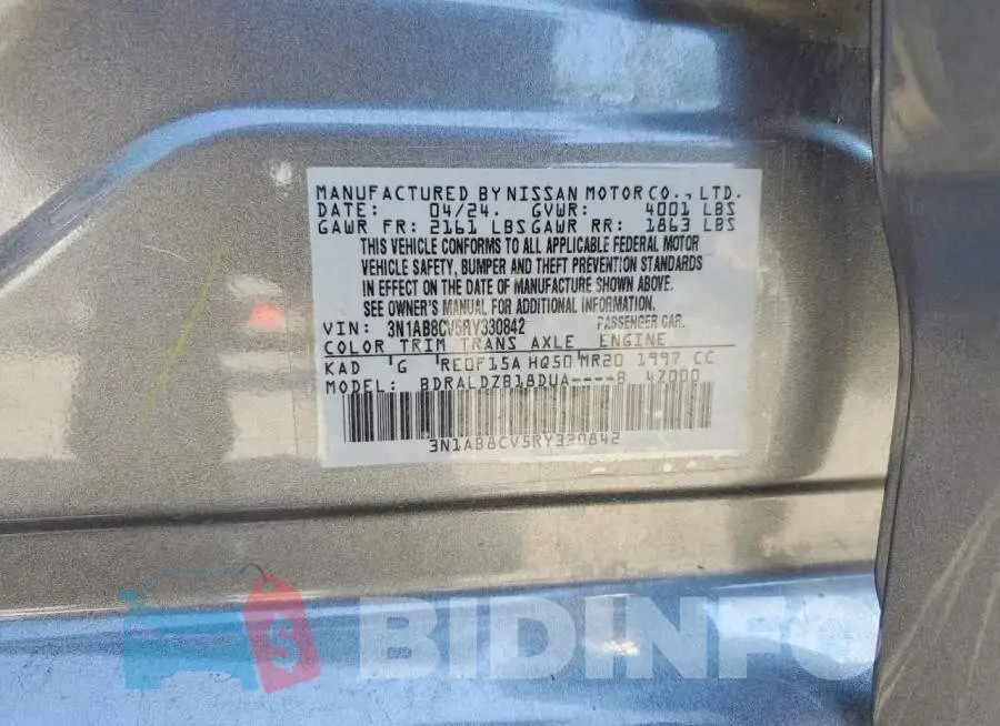 3N1AB8CV5RY330842 Photo# 13