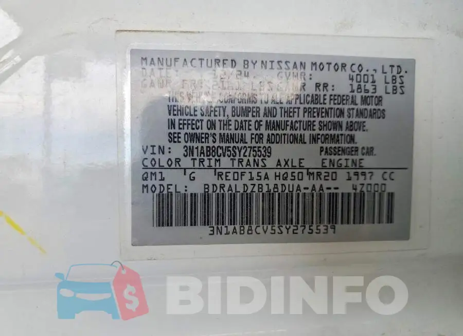 3N1AB8CV5SY275539 Photo# 12
