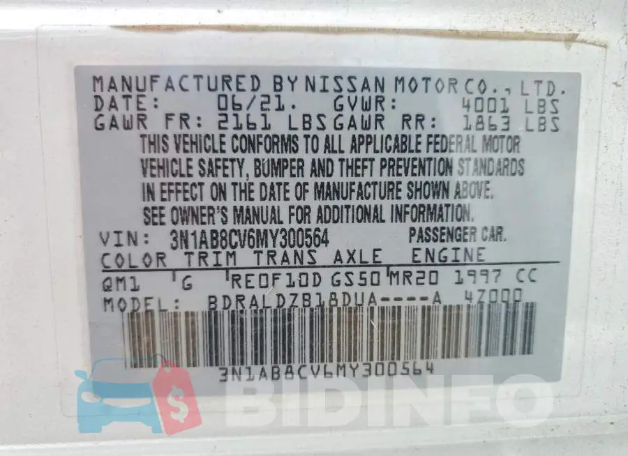 3N1AB8CV6MY300564 Photo# 13