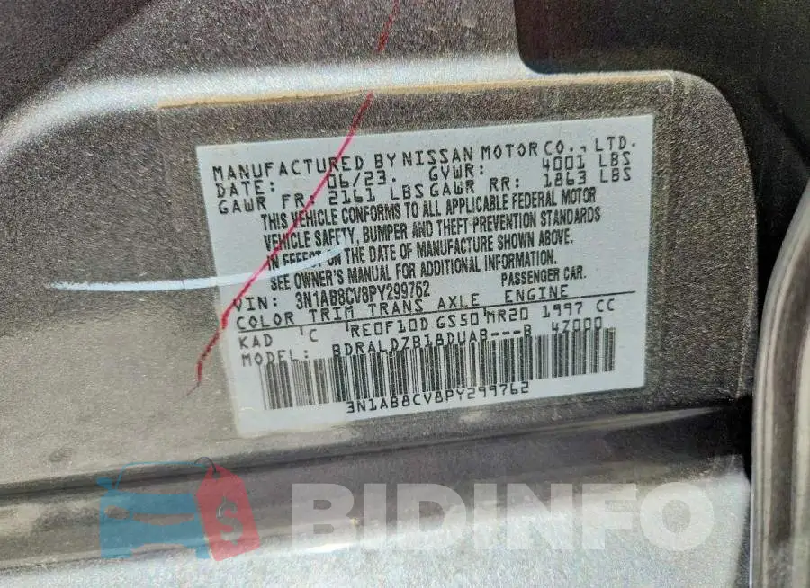 3N1AB8CV8PY299762 Photo# 13