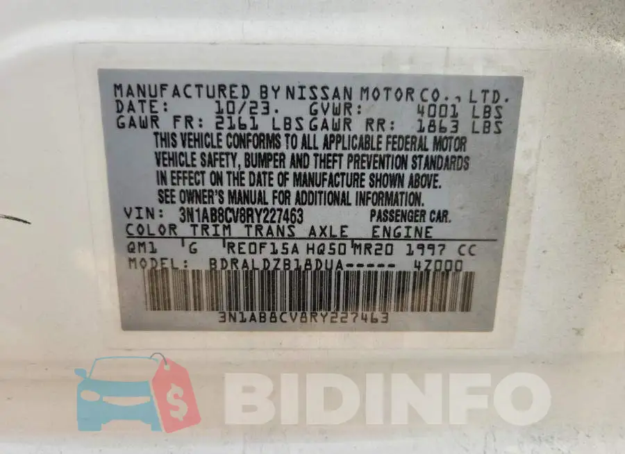 3N1AB8CV8RY227463 Photo# 12
