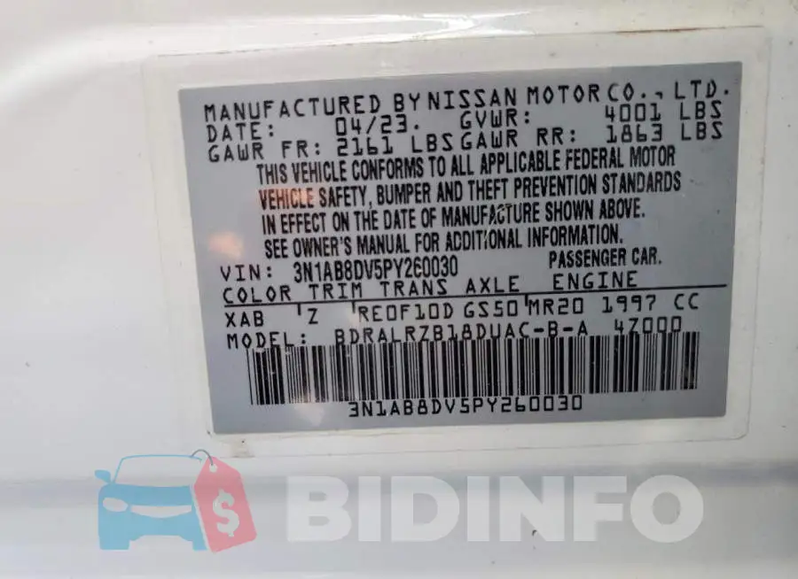 3N1AB8DV5PY260030 Photo# 12