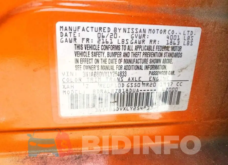 3N1AB8DVXLY254833 Photo# 12