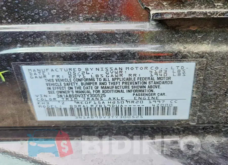 3N1AB9DV3TY300525 Photo# 13