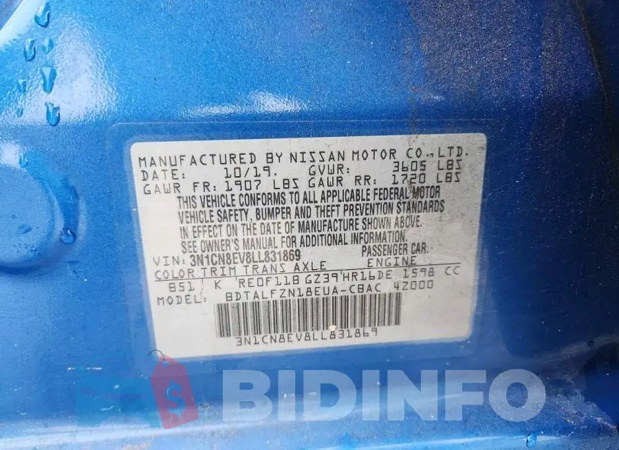 3N1CN8EV8LL831869 Photo# 12