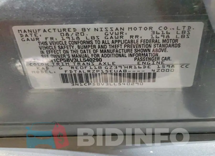 3N1CP5BV3LL540290 Photo# 12