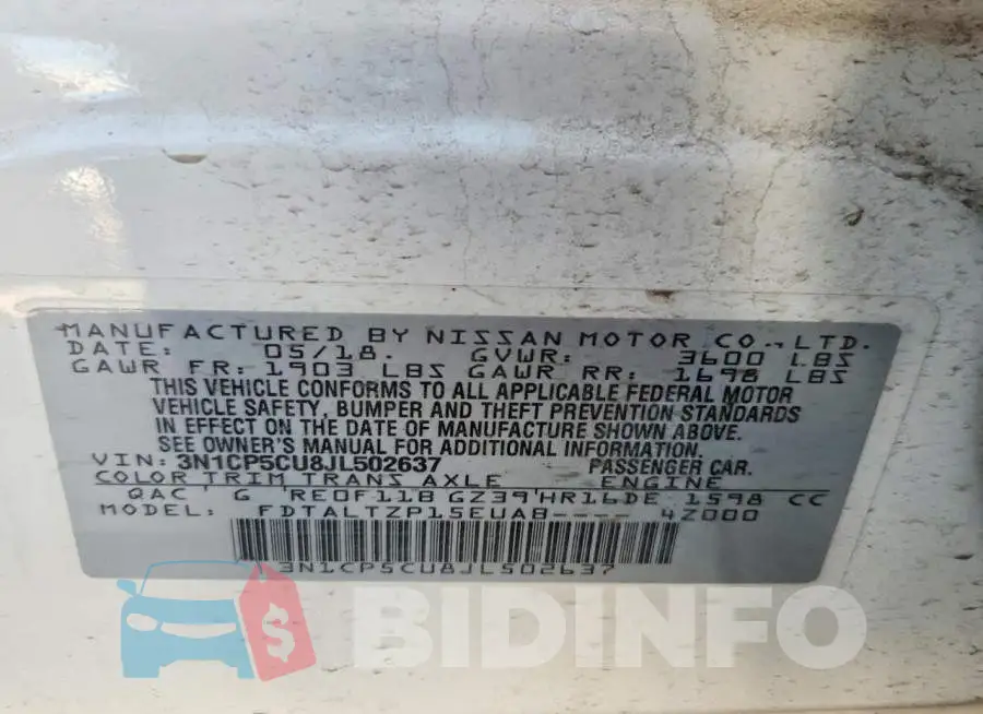 3N1CP5CU8JL502637 Photo# 13