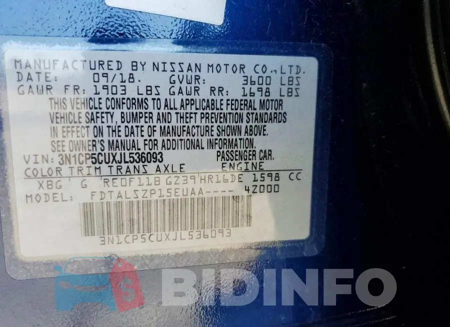 3N1CP5CUXJL536093 Photo# 13