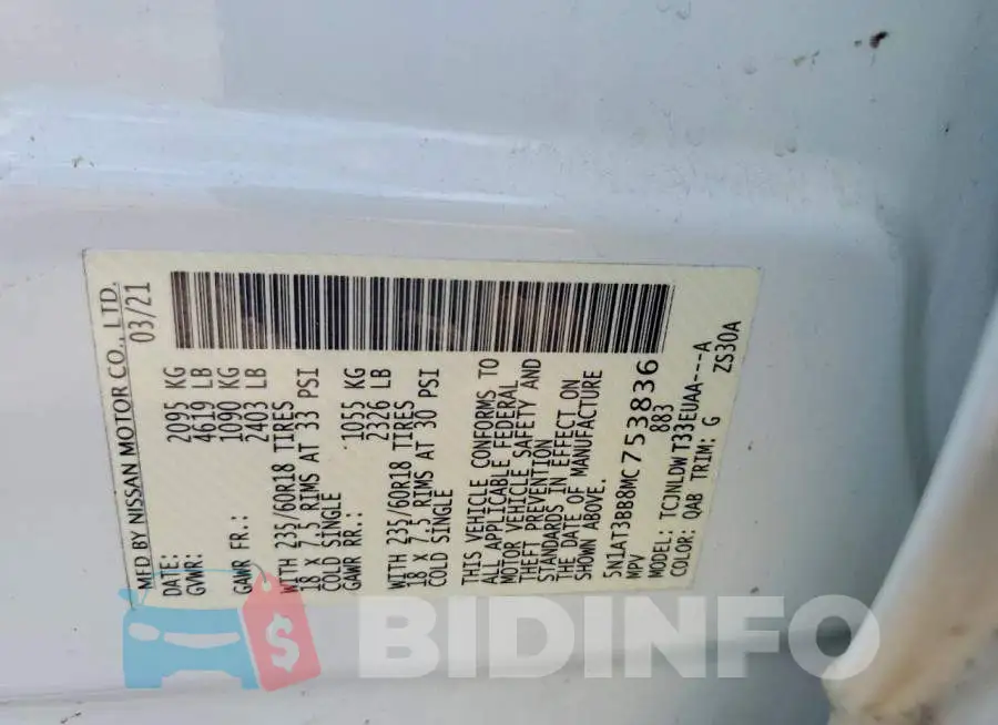 5N1AT3BB8MC753836 Photo# 13