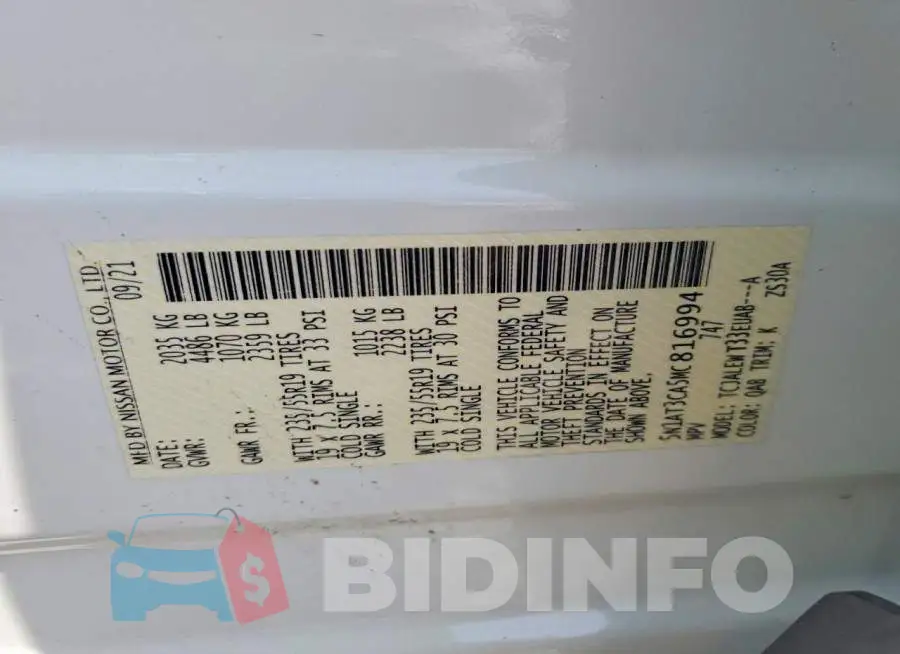5N1AT3CA5MC816994 Photo# 13