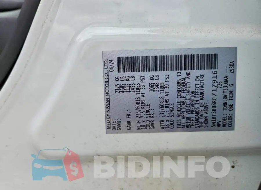 5N1BT3BB8RC717916 Photo# 14