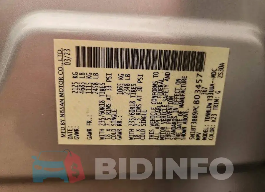 5N1BT3BB9PC803457 Photo# 13