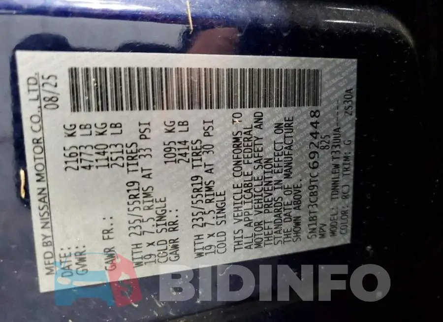 5N1BT3CB9TC692448 Photo# 13