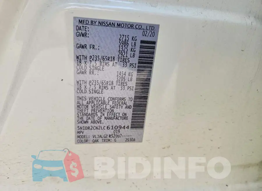 5N1DR2CN2LC610944 Photo# 12