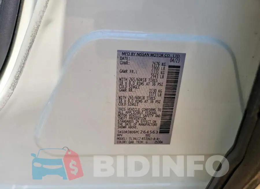 5N1DR3BD6PC264563 Photo# 12