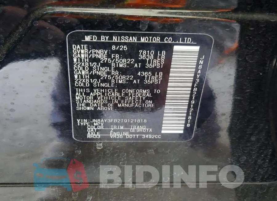 JN8AY3FB2T9121818 Photo# 13