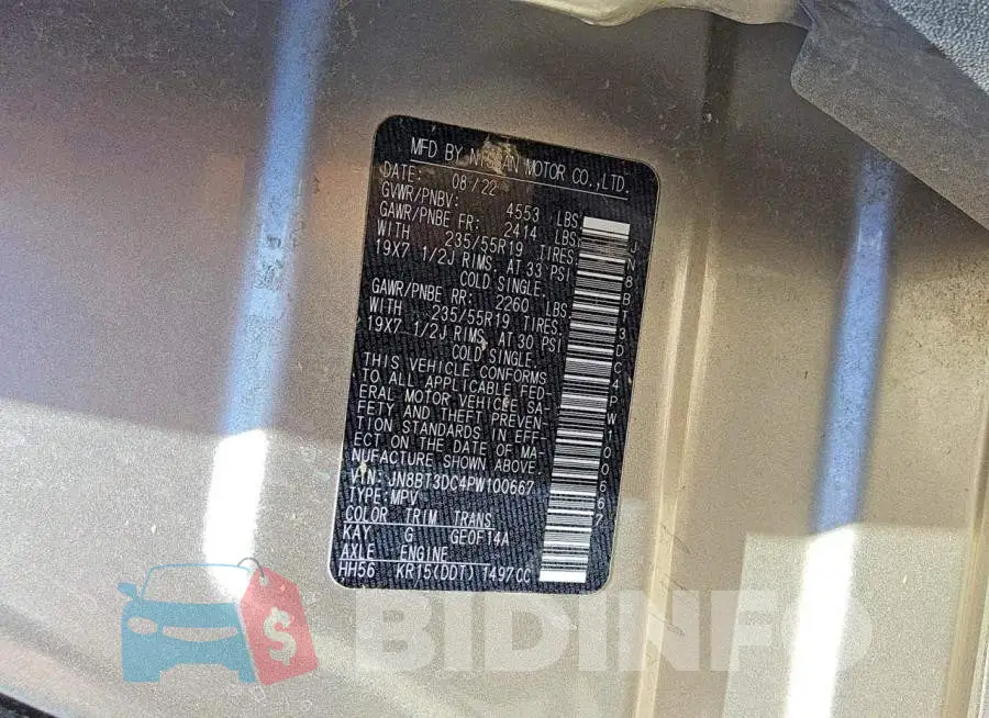 JN8BT3DC4PW100667 Photo# 13