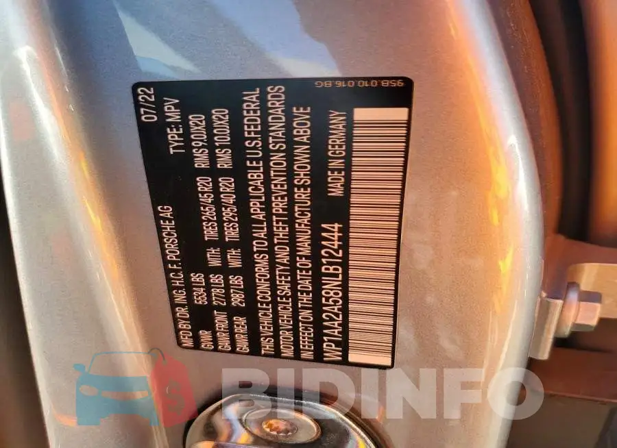 WP1AA2A58NLB12444 Photo# 13