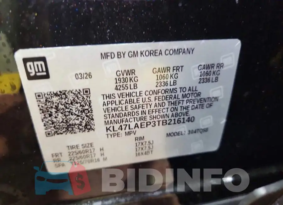 KL47LAEP3TB216140 Photo# 13