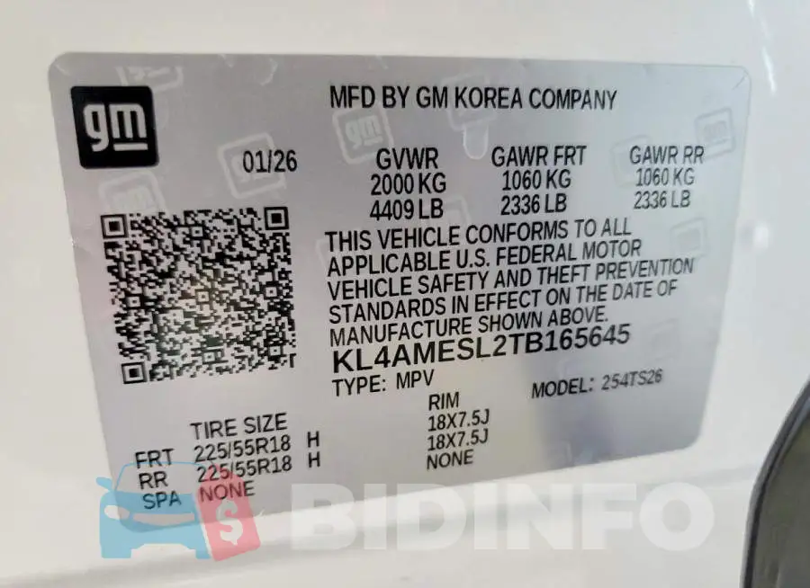 KL4AMESL2TB165645 Photo# 13