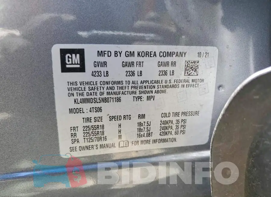 KL4MMDSL5NB071186 Photo# 14