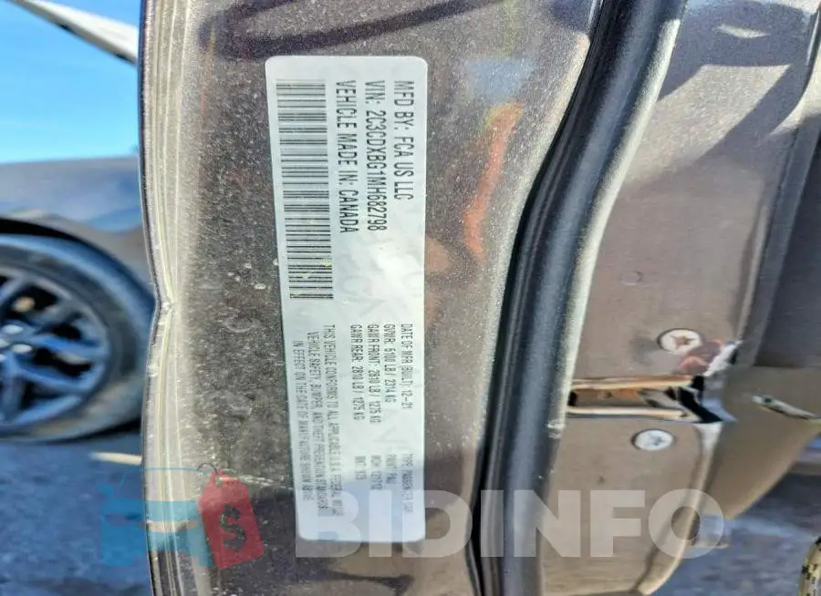 2C3CDXBG1MH682798 Photo# 12