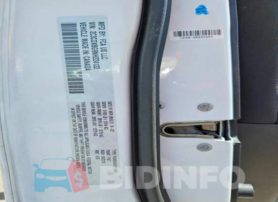 2C3CDXBG9NH224122 Photo# 12