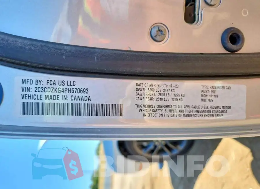 2C3CDZKG4PH670693 Photo# 12