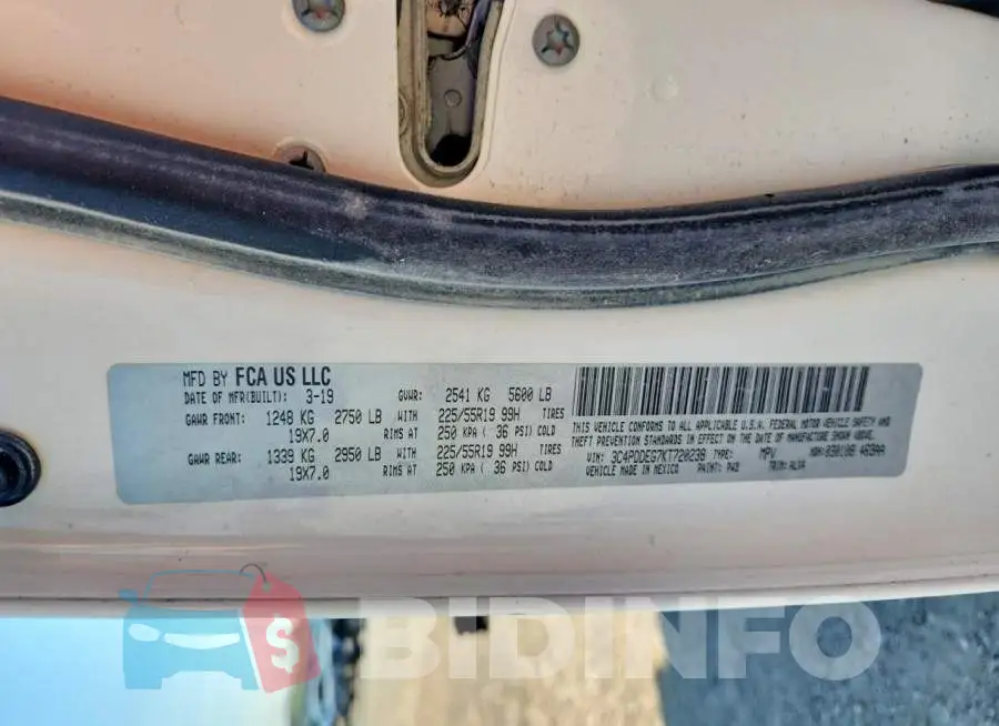 3C4PDDEG7KT720238 Photo# 14