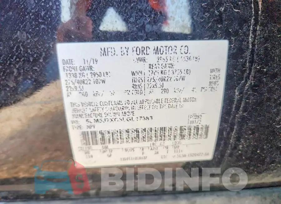 5LM5J7XC3LGL17383 Photo# 13