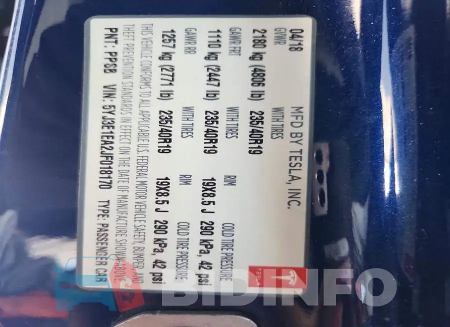 5YJ3E1EA2JF018170 Photo# 13