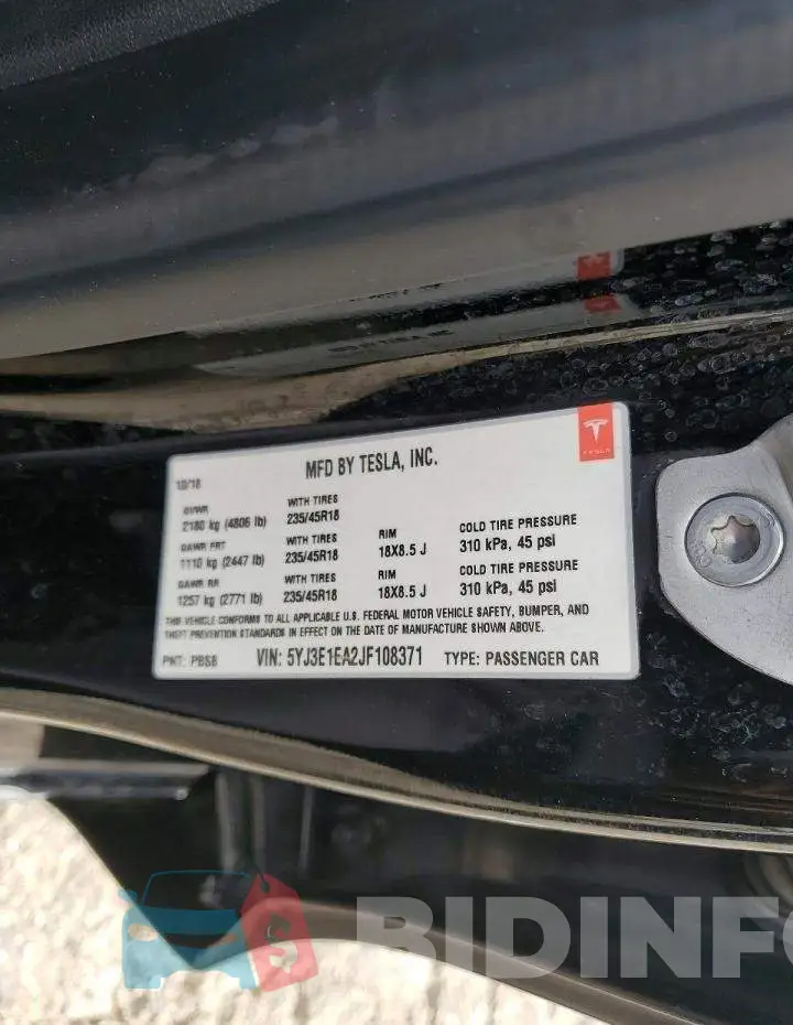 5YJ3E1EA2JF108371 Photo# 12