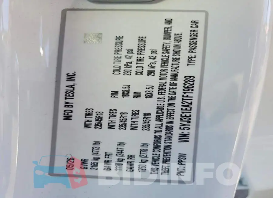 5YJ3E1EA2TF196289 Photo# 12
