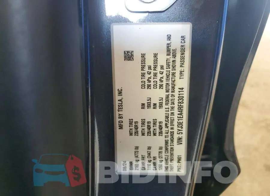 5YJ3E1EA4RF830114 Photo# 12