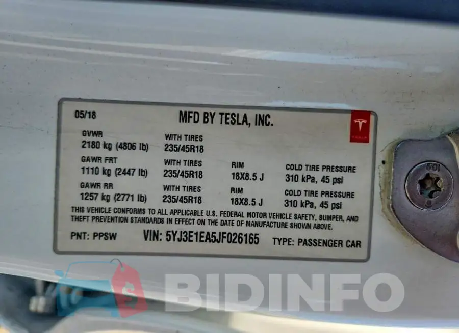 5YJ3E1EA5JF026165 Photo# 12