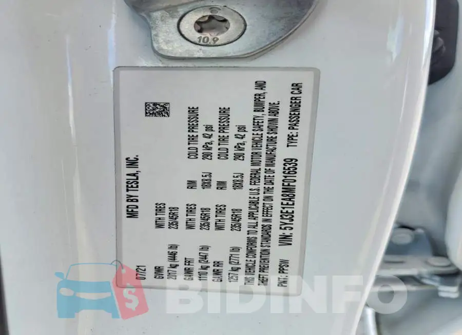 5YJ3E1EA8MF016539 Photo# 12