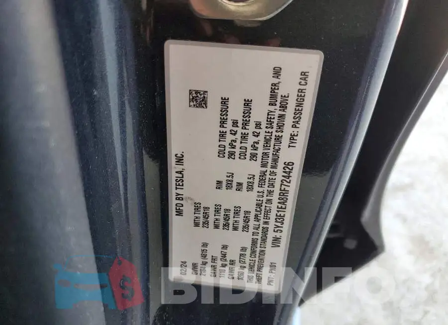 5YJ3E1EA8RF724426 Photo# 12