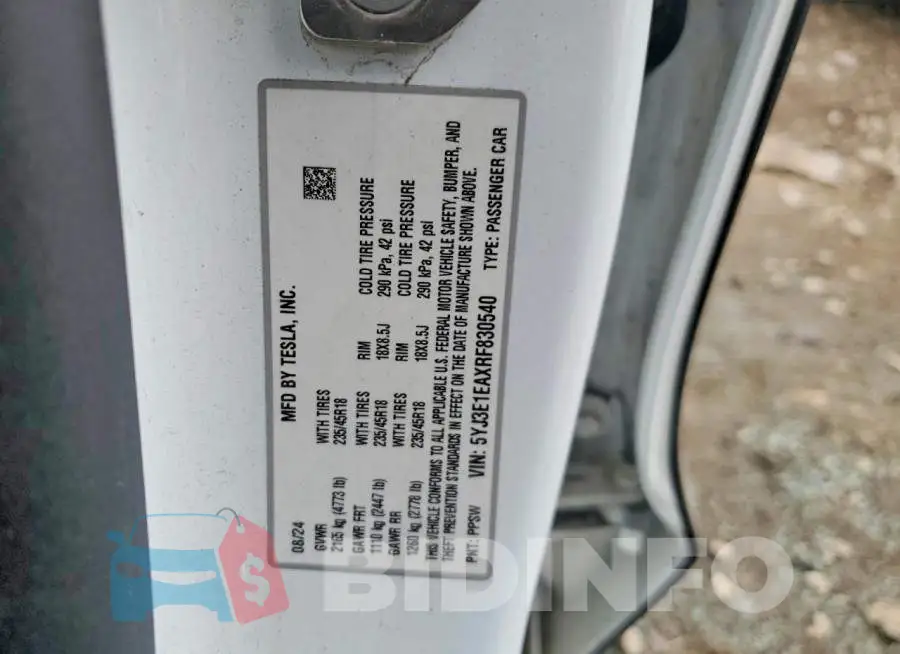 5YJ3E1EAXRF830540 Photo# 12