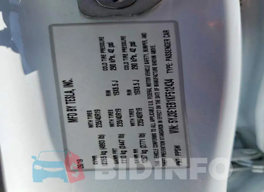 5YJ3E1EB1KF512434 Photo# 12