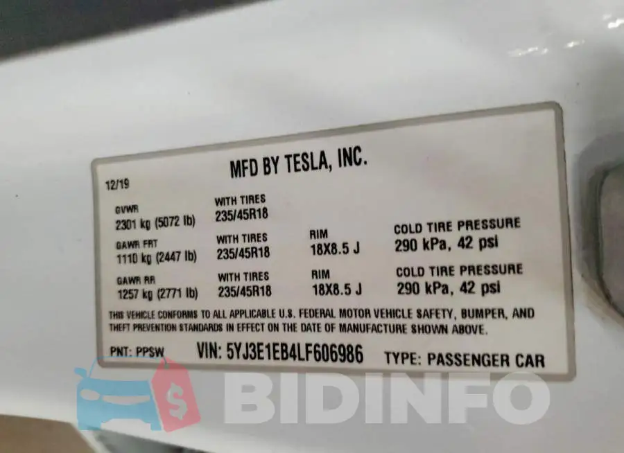 5YJ3E1EB4LF606986 Photo# 13