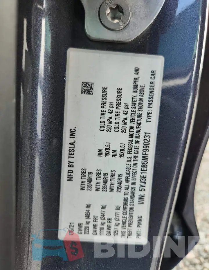 5YJ3E1EB5MF990231 Photo# 12