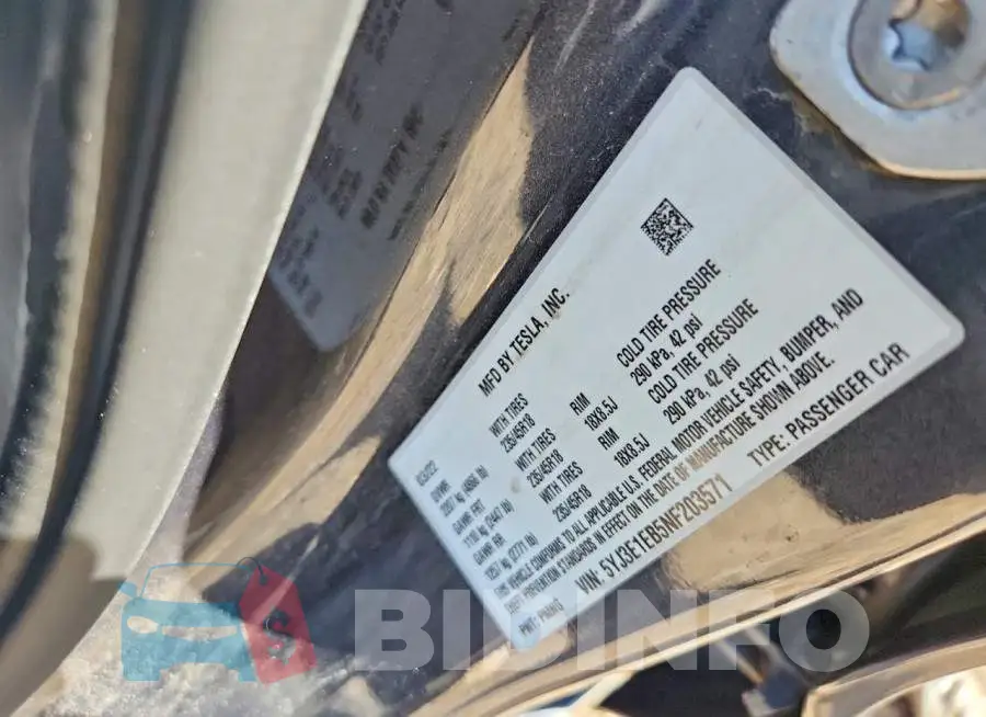 5YJ3E1EB5NF203571 Photo# 12