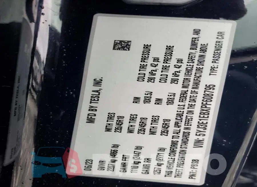 5YJ3E1EBXPF608795 Photo# 12