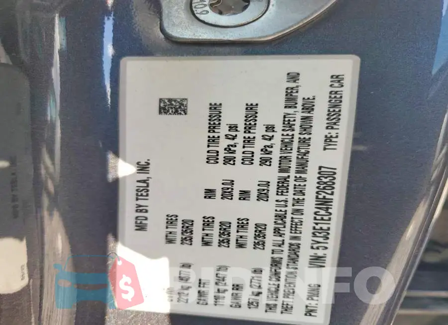 5YJ3E1EC4NF268307 Photo# 12