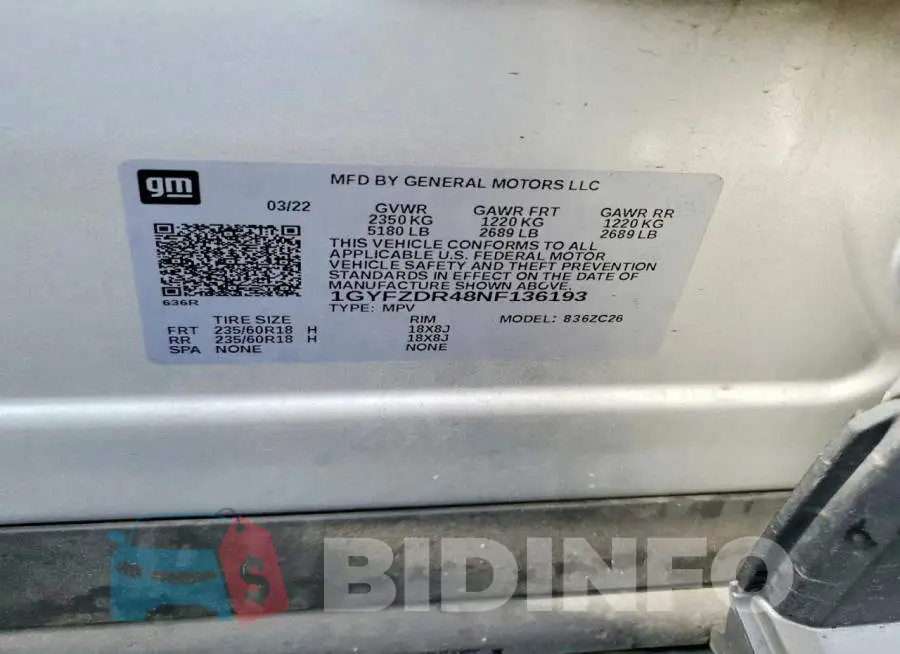 1GYFZDR48NF136193 Photo# 13