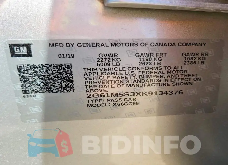 2G61M5S3XK9134376 Photo# 12