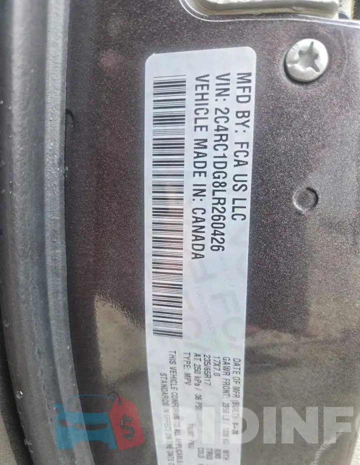 2C4RC1DG8LR260426 Photo# 10