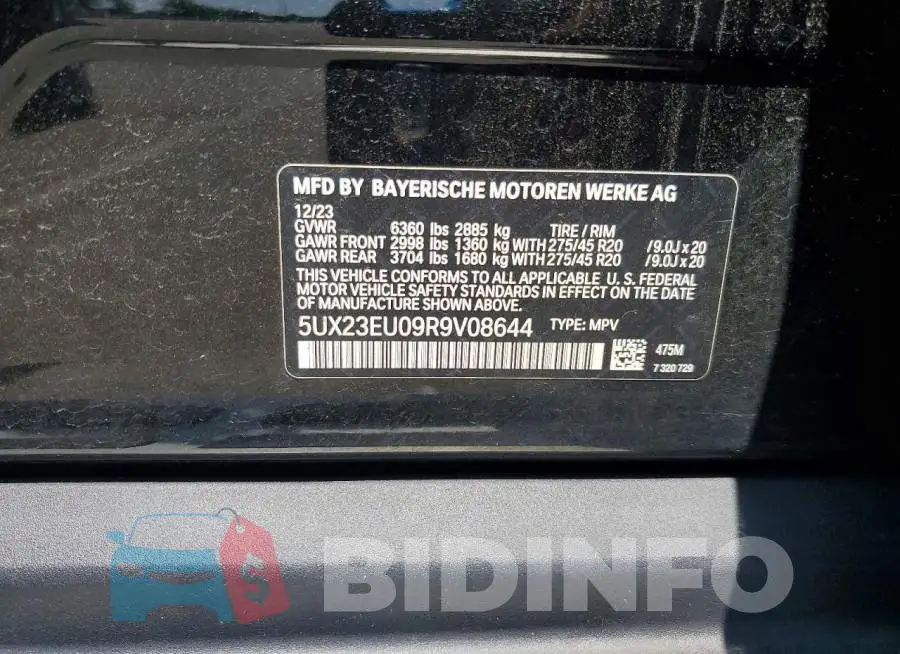 5UX23EU09R9V08644 Photo# 14